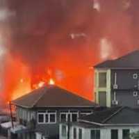 GNFS battles major rubber factory fire at Circle as heavy rains hamper response
